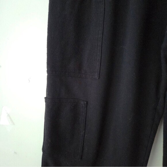 Planet by Lauren G Black French Terry Cotron Patched Luxury Sweatpants Pants 2 L - Picture 6 of 10